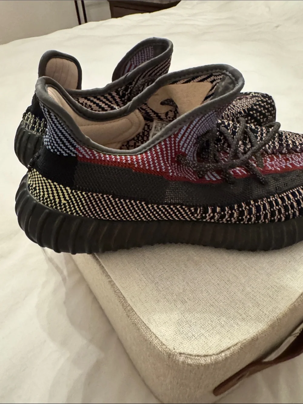 Unisex Knit Athletic Sneakers in Black with Multicolor Accents